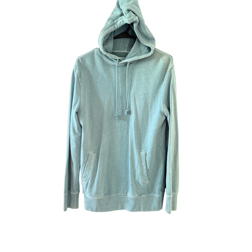 GoodFellow Mens Light‎ Blue Green 100% Cotton Pullover Hoodie Sweatshirt Small